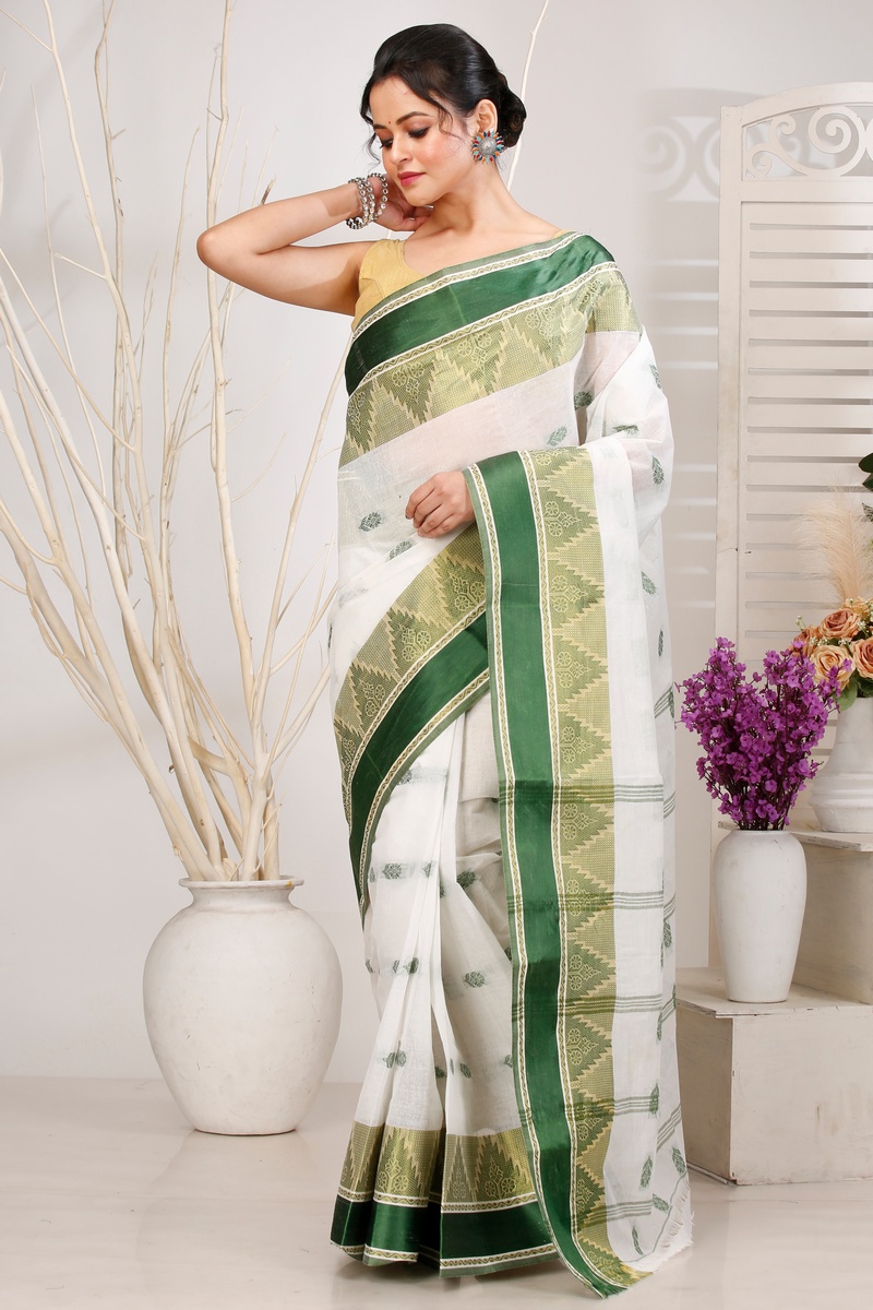 Green Pure Cotton Sadasob Tant Saree (1540)