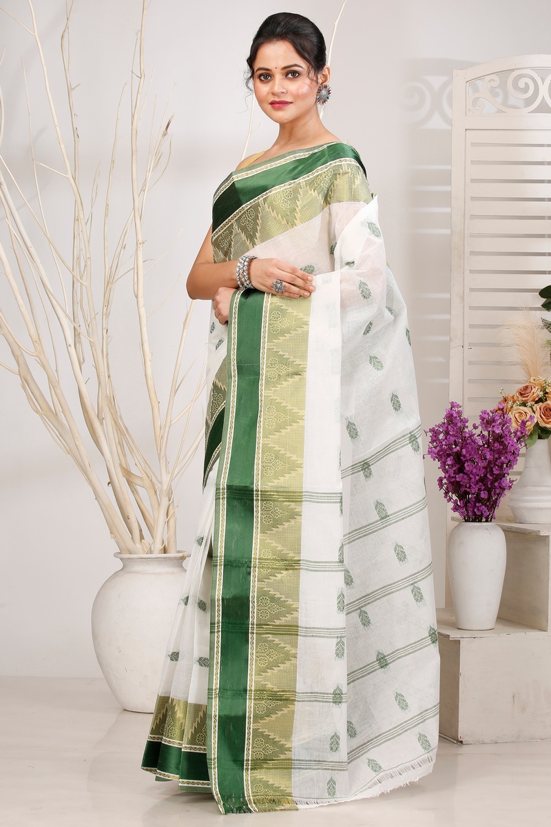 Green Pure Cotton Sadasob Tant Saree (1540)