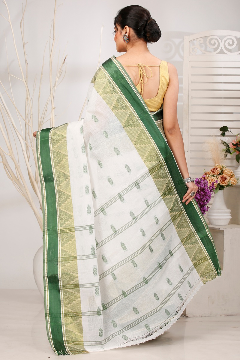 Green Pure Cotton Sadasob Tant Saree (1540)