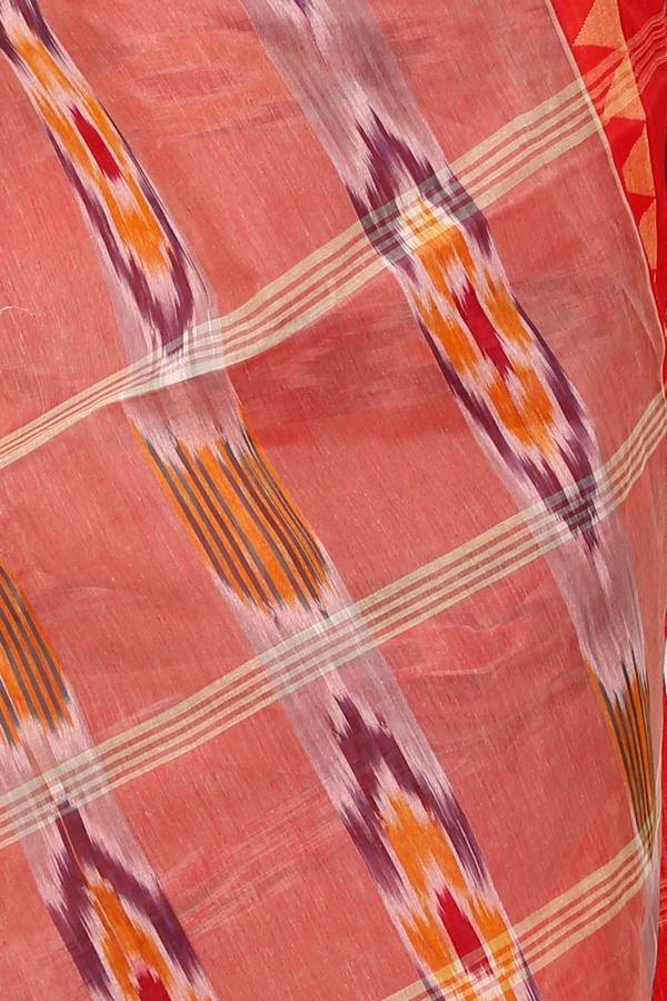 Orange Pure Cotton Mili Tant Saree (1541)