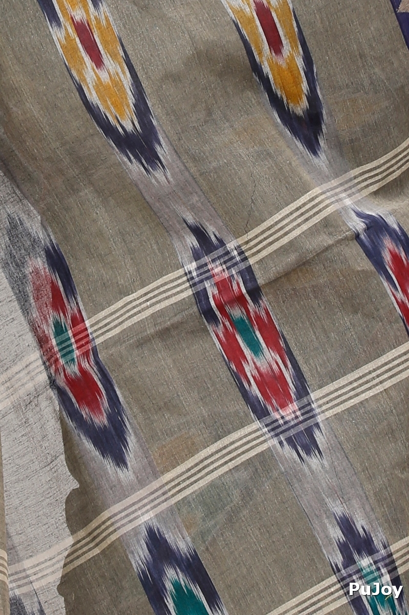 Grey Pure Cotton Mili Tant Saree (1544)