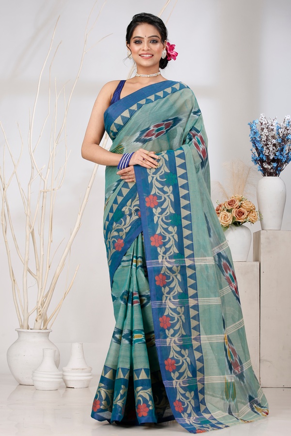 See Green Pure Cotton Mili Tant Saree (1545)