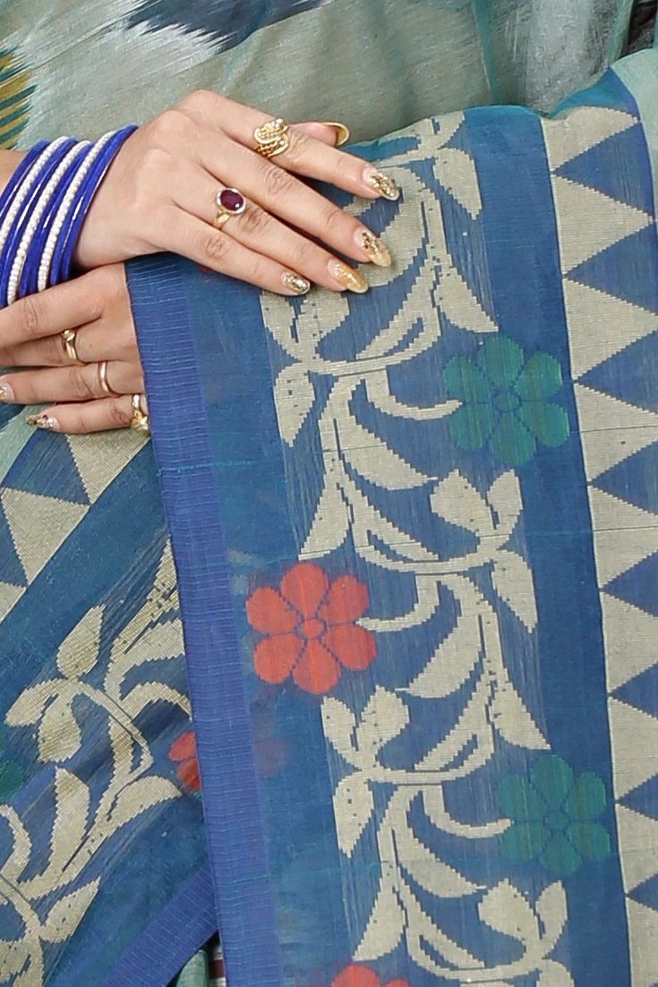 See Green Pure Cotton Mili Tant Saree (1545)