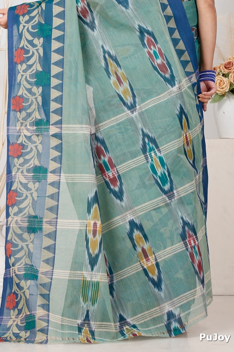 See Green Pure Cotton Mili Tant Saree (1545)