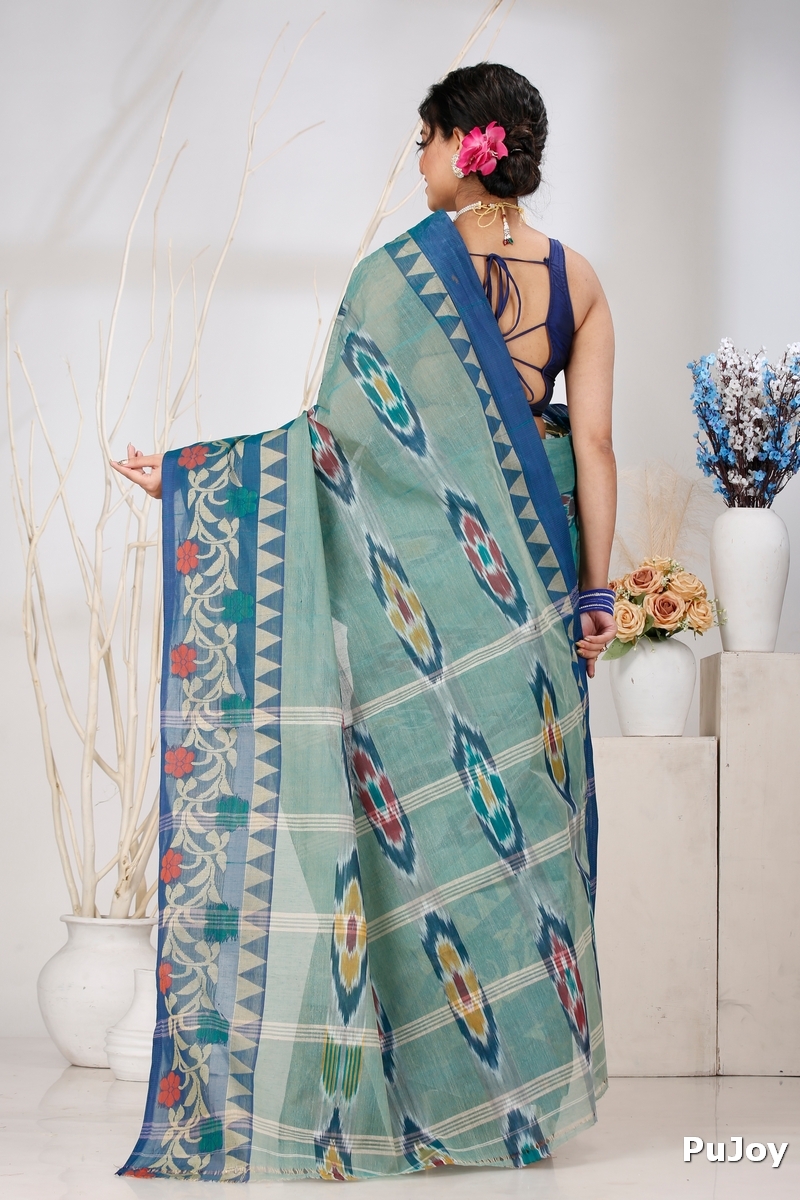 See Green Pure Cotton Mili Tant Saree (1545)