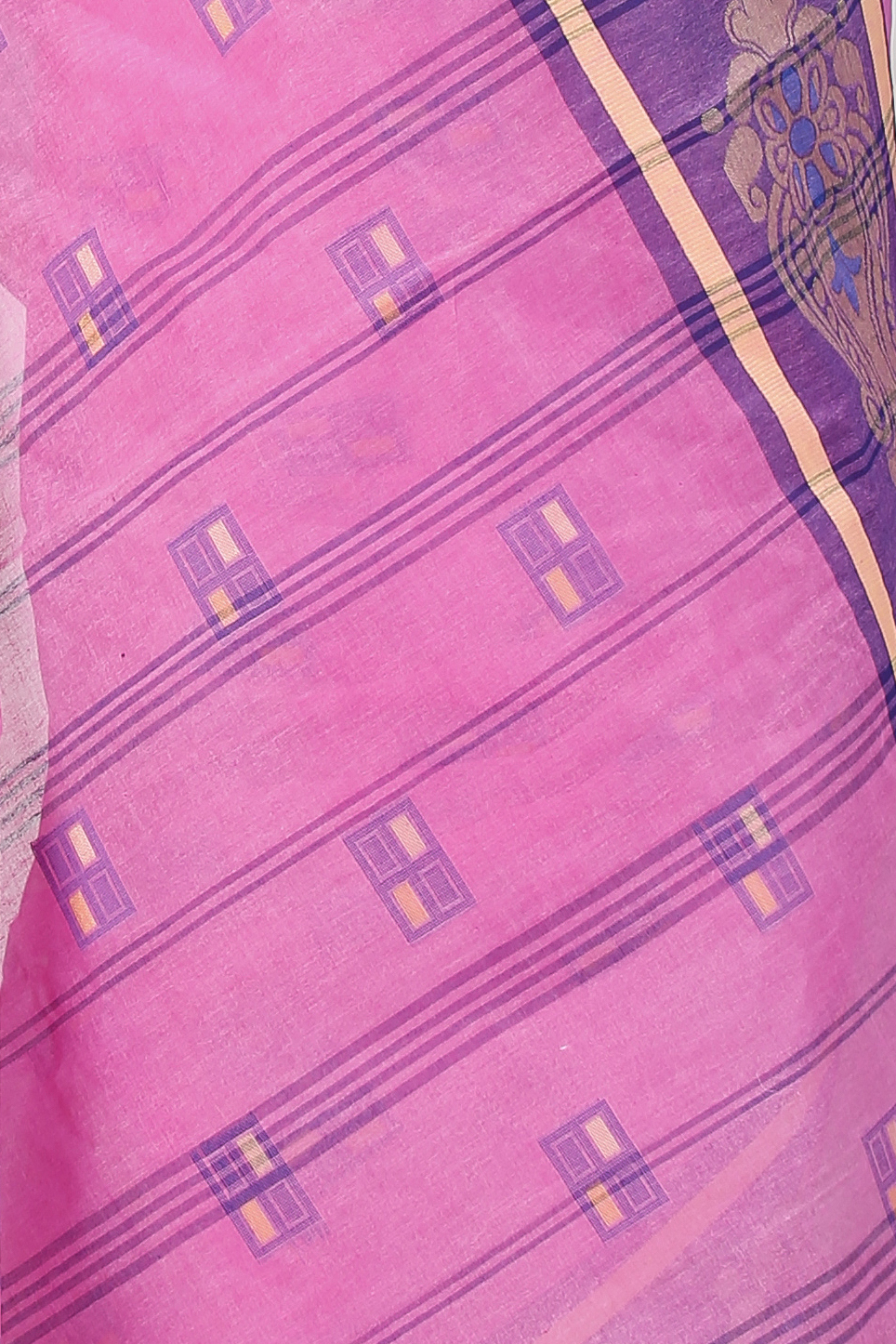 Pink Pure Cotton Mitul Tant Saree (1546)