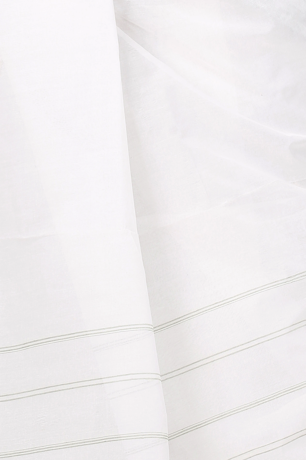 White Green Pure Cotton Subra Tant Saree (1551)