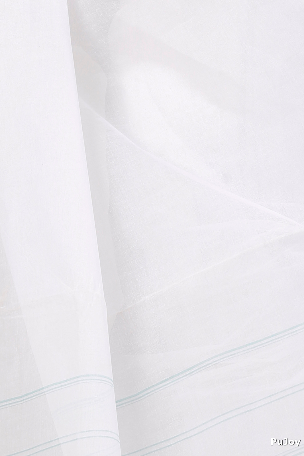 White Light Green Pure Cotton Subra Tant Saree (1552)