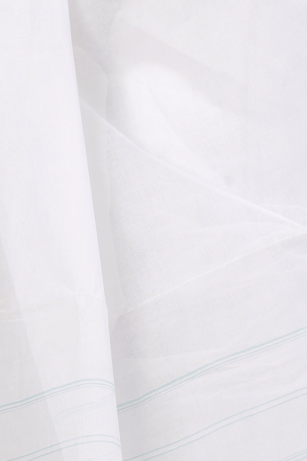 White Light Green Pure Cotton Subra Tant Saree (1552)