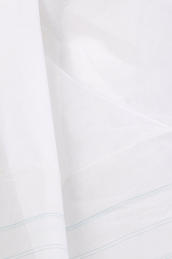 White Light Green Pure Cotton Subra Tant Saree (1552)