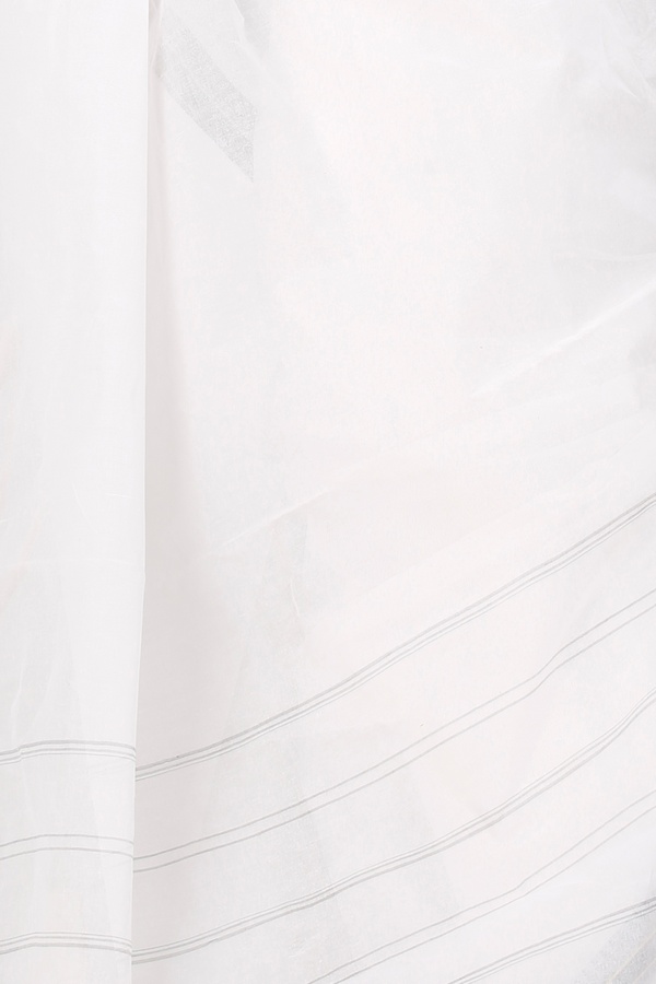 White Black Pure Cotton Subra Tant Saree (1555)