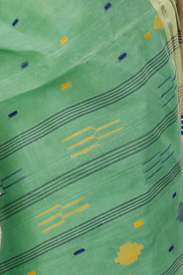 Green Pure Cotton Metu Tant Saree (1562)