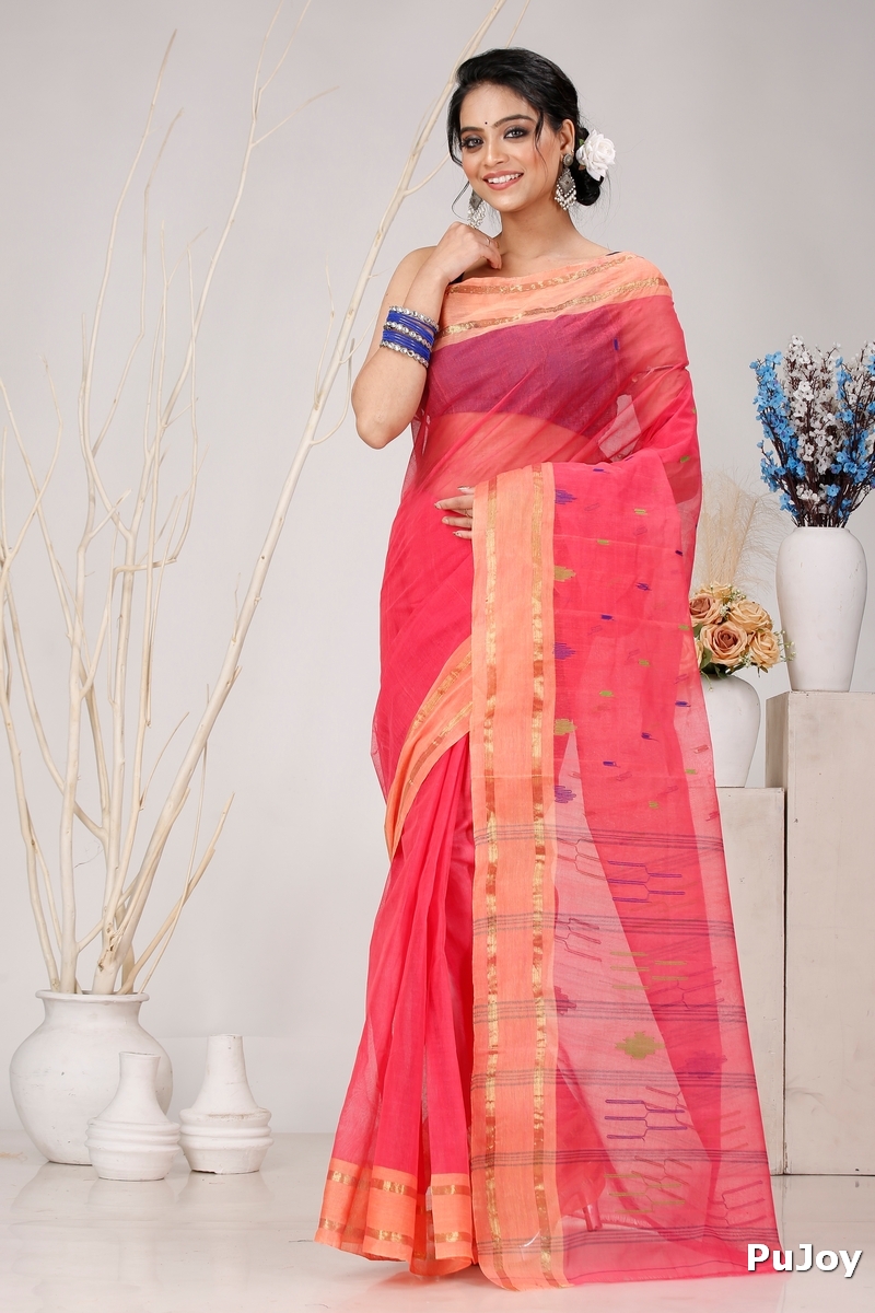 Pink Pure Cotton Metu Tant Saree (1563)