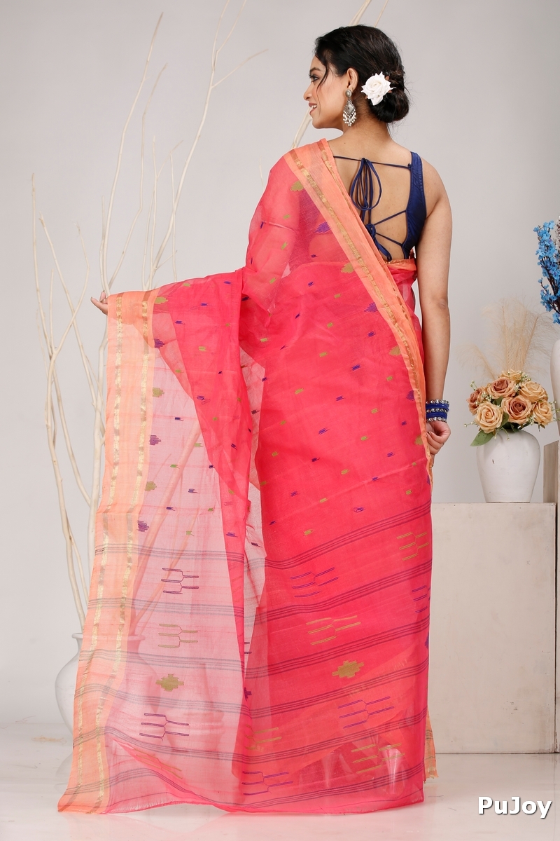 Pink Pure Cotton Metu Tant Saree (1563)