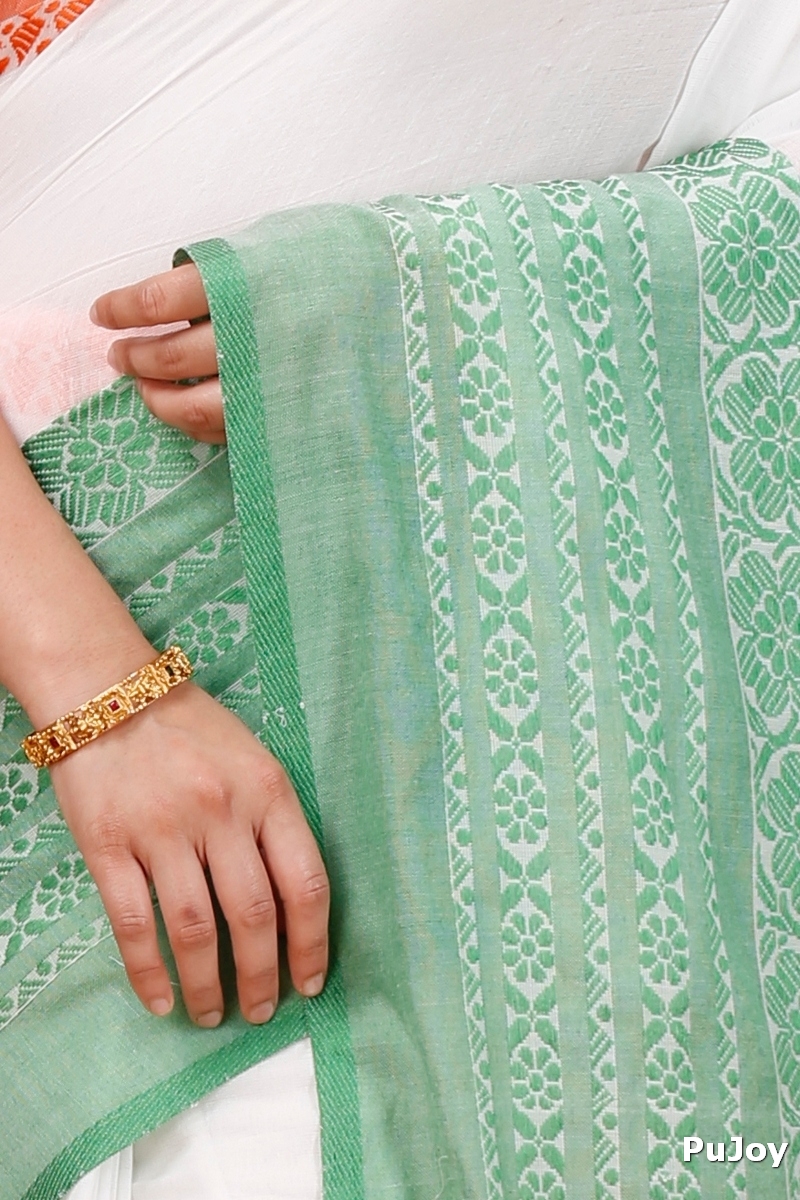 Multi-Coloured Pure Cotton Mala Hand Loom Saree (1573)
