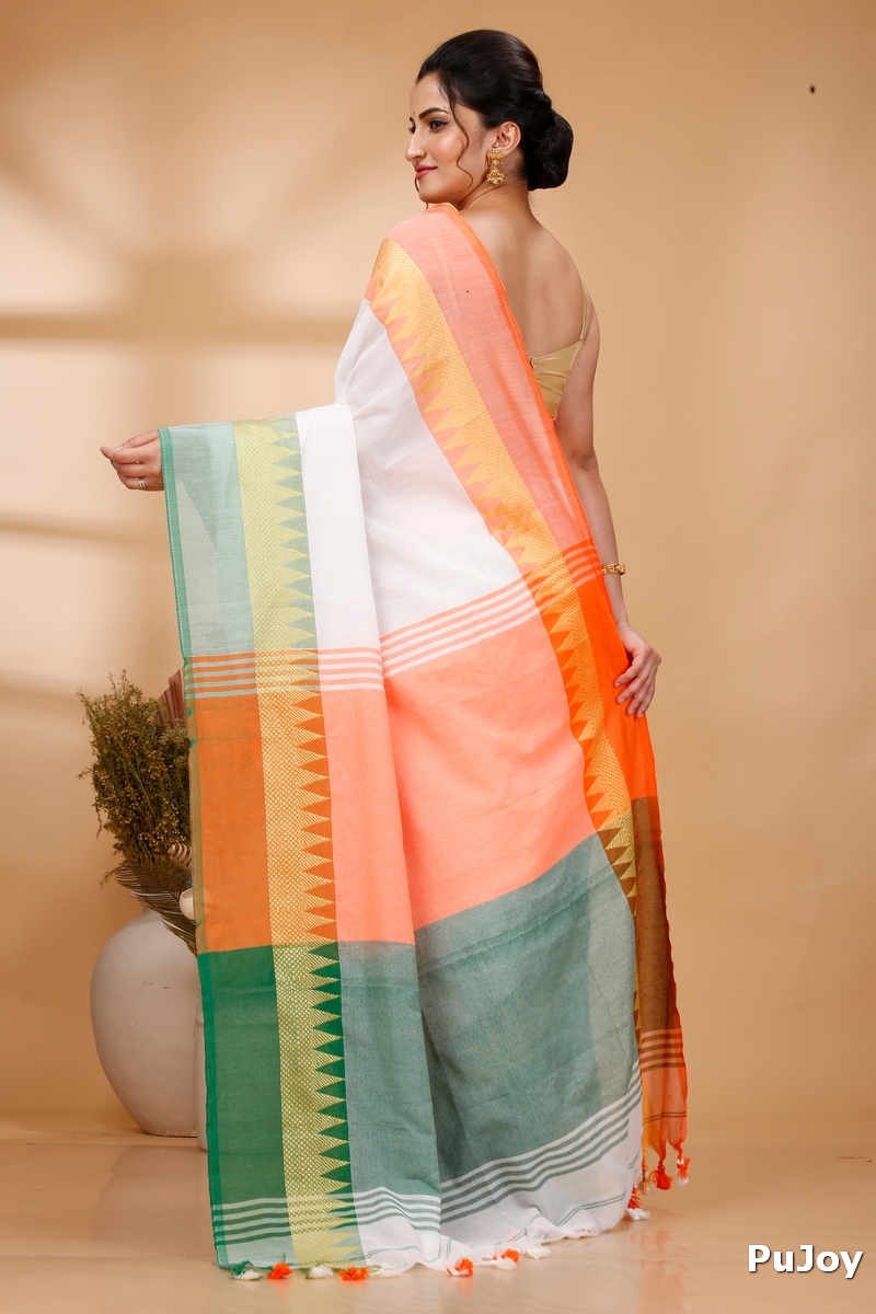Multi-Coloured Pure Cotton Mala Hand Loom Saree (1574)