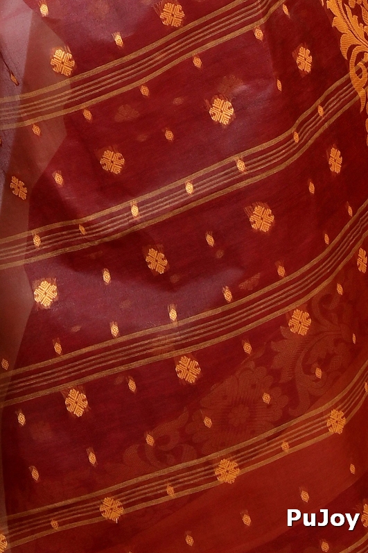 Brown Pure Cotton Heruka Tant Saree (1603)