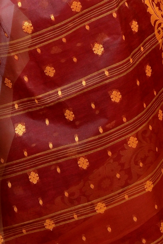 Brown Pure Cotton Heruka Tant Saree (1603)