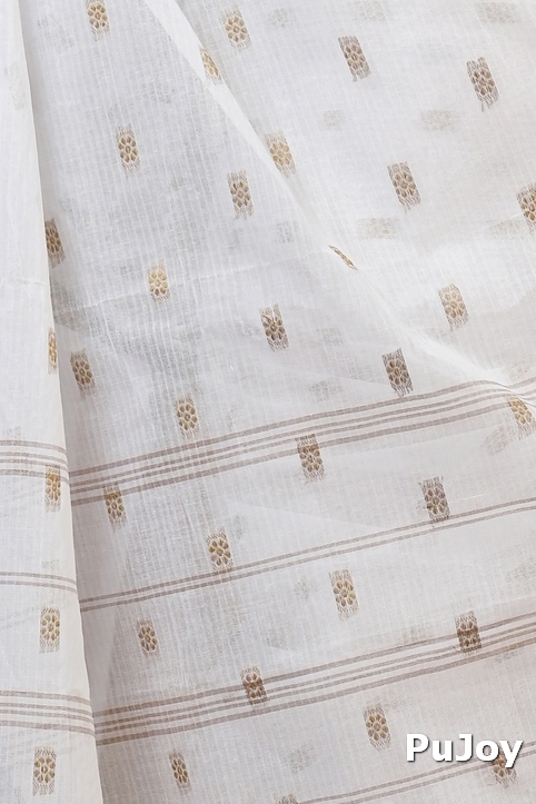 Yellow and White Pure Cotton Hema Tant Saree (1610)