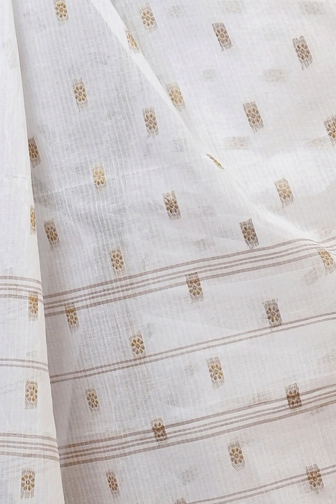 Yellow and White Pure Cotton Hema Tant Saree (1610)