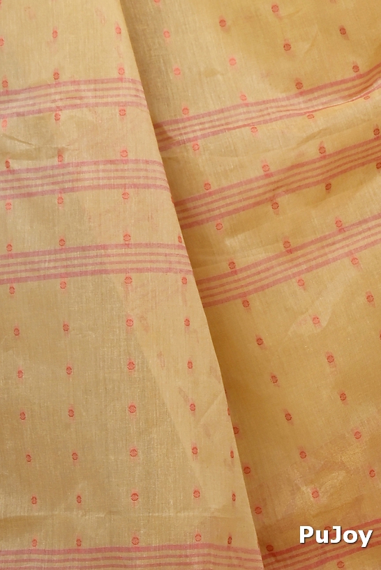 Cream Pure Cotton Asmanito Tant Saree (1615)