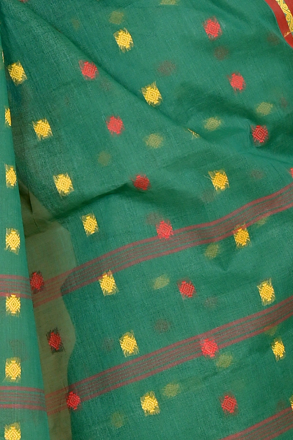 Green Pure Cotton Apula Tant Saree (1619)