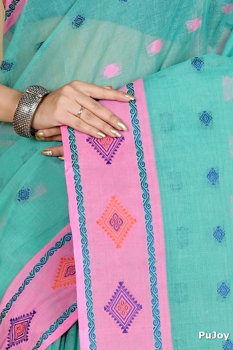 Green Pure Cotton Apula Tant Saree (1623)