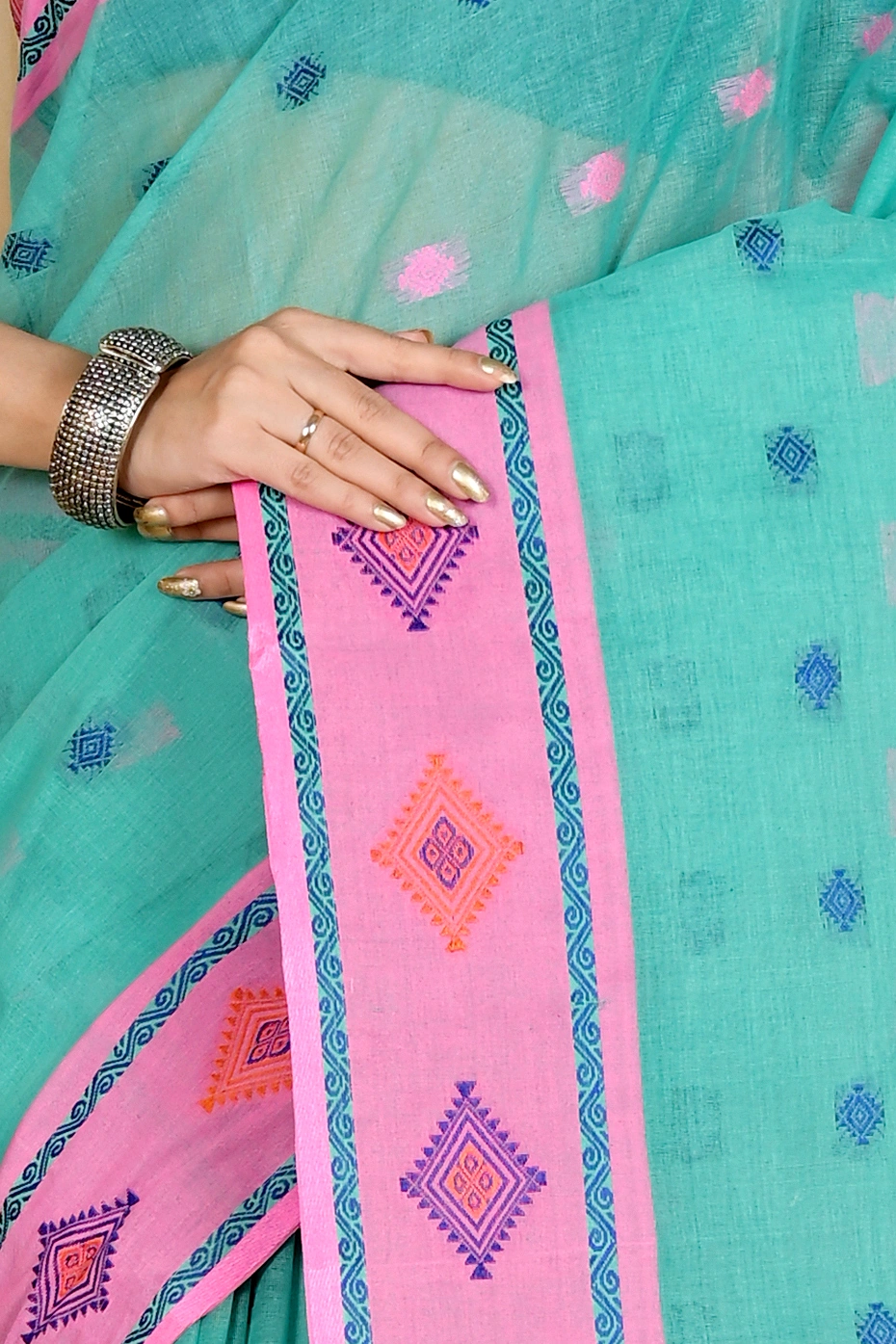 Green Pure Cotton Apula Tant Saree (1623)