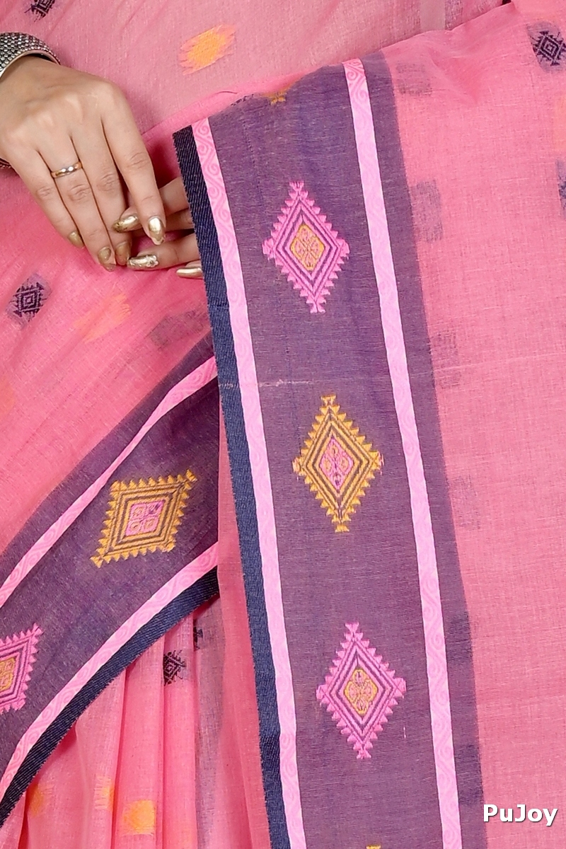 Pink Pure Cotton Apula Tant Saree (1624)