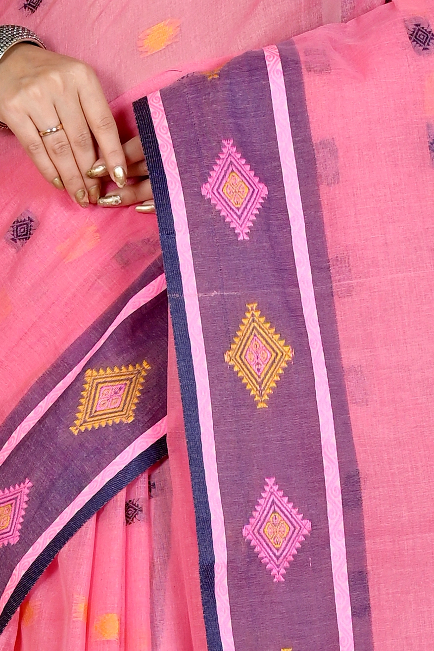 Pink Pure Cotton Apula Tant Saree (1624)