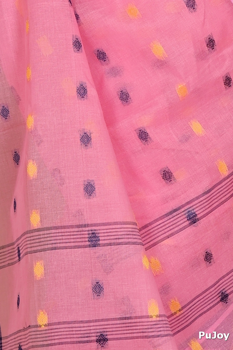 Pink Pure Cotton Apula Tant Saree (1624)