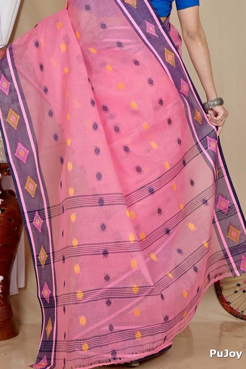 Pink Pure Cotton Apula Tant Saree (1624)