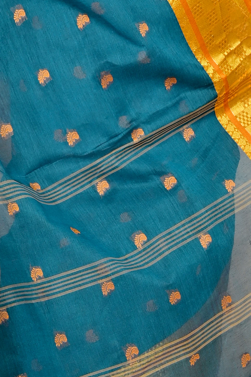 Green Pure Cotton Atula Tant Saree (1631)
