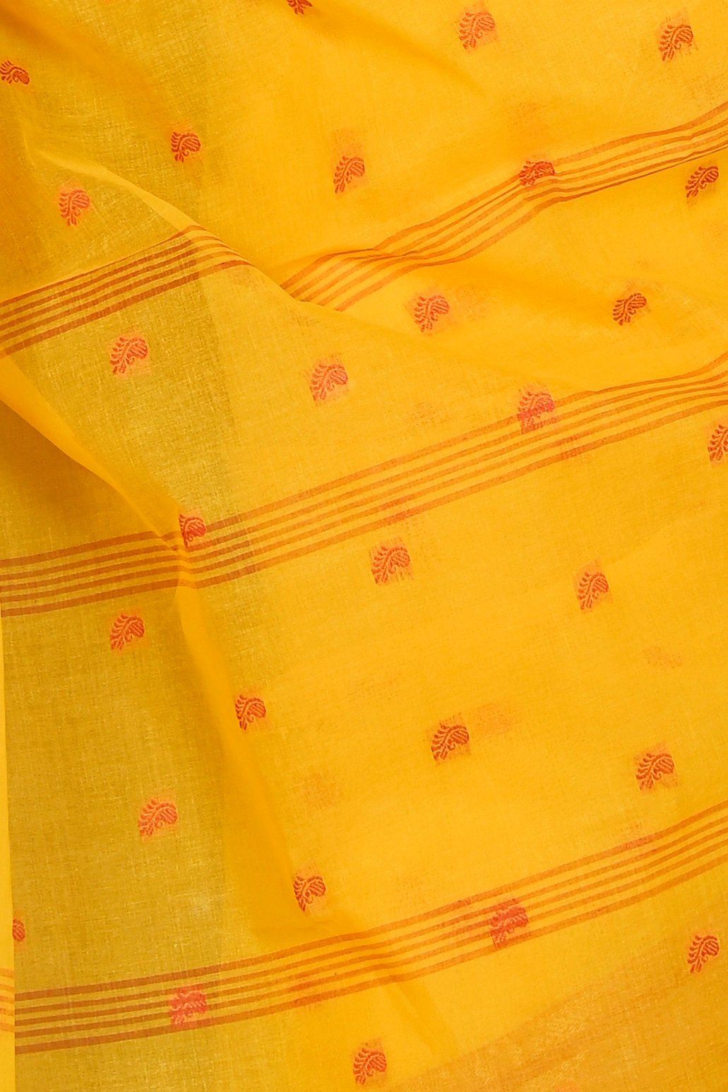 Yellow Pure Cotton Atula Tant Saree (1633)