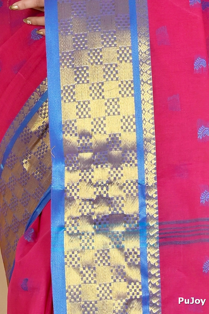 Pink Pure Cotton Atula Tant Saree (1636)