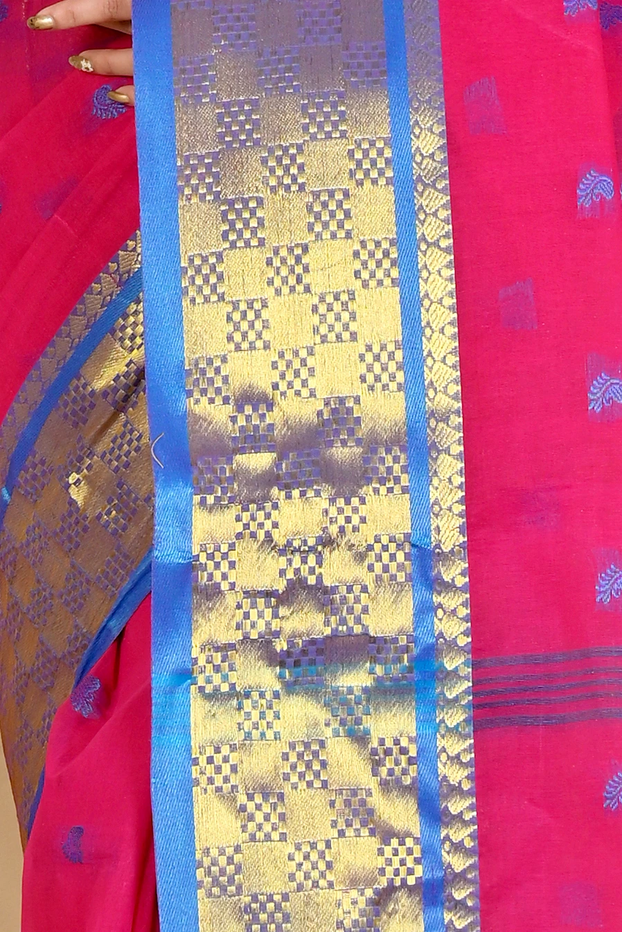Pink Pure Cotton Atula Tant Saree (1636)