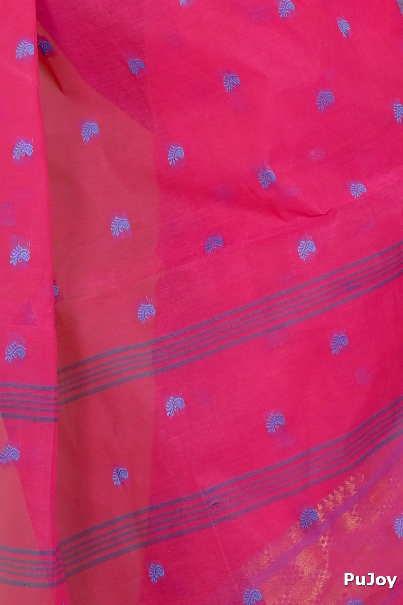 Pink Pure Cotton Atula Tant Saree (1636)