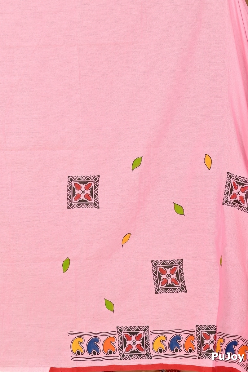 Pink Pure Cotton Asu Hand Loom Saree (1639)