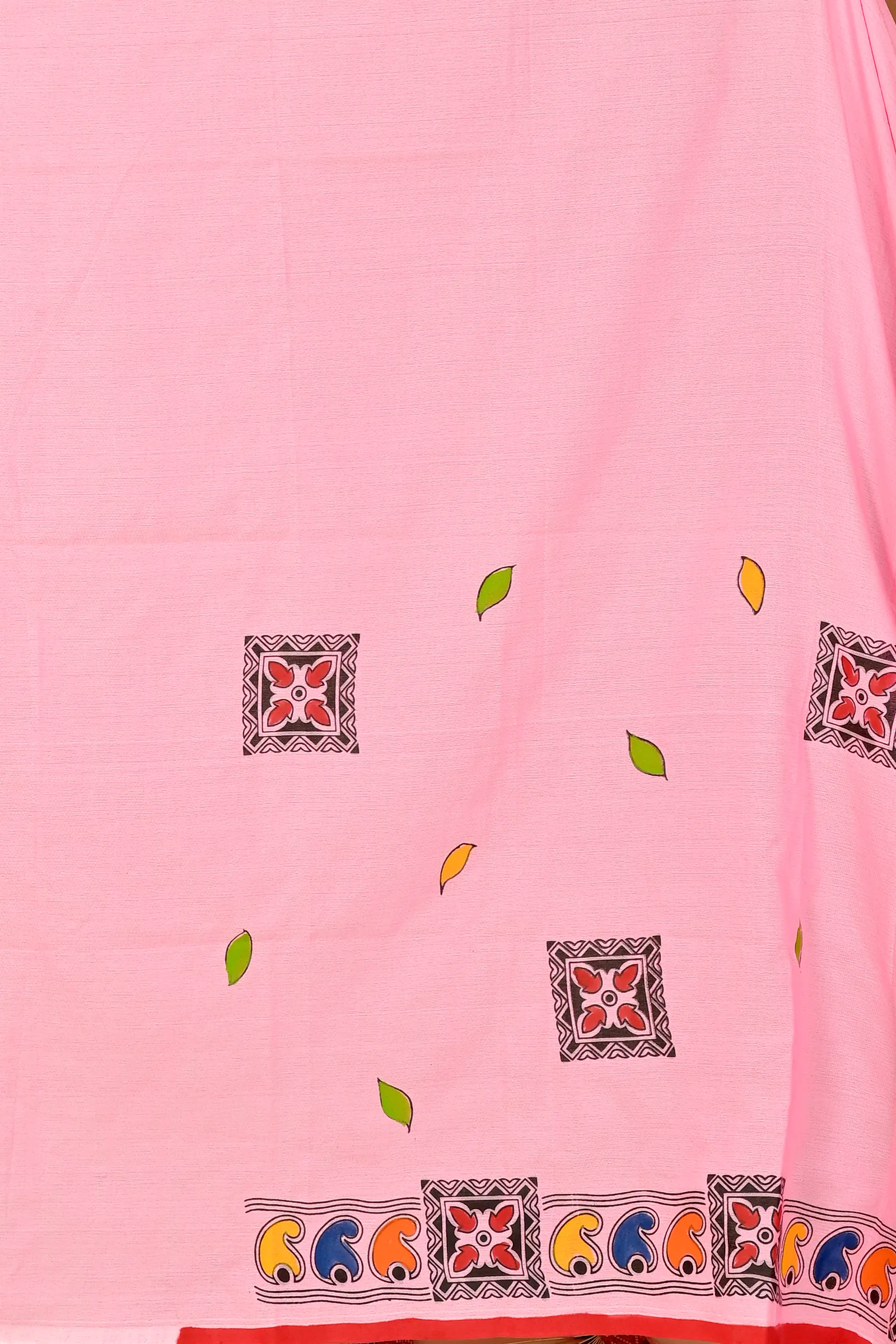 Pink Pure Cotton Asu Hand Loom Saree (1639)