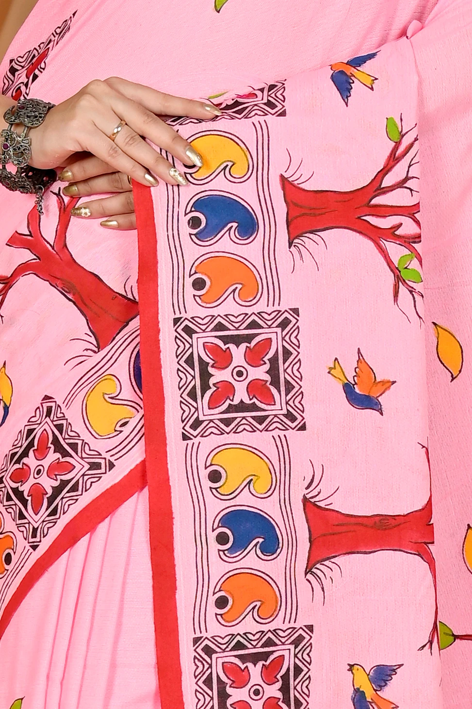 Pink Pure Cotton Asu Hand Loom Saree (1639)