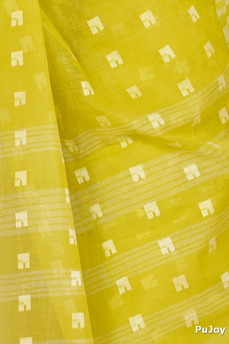 Light Green Pure Cotton Aptuk Tant Saree (1648)
