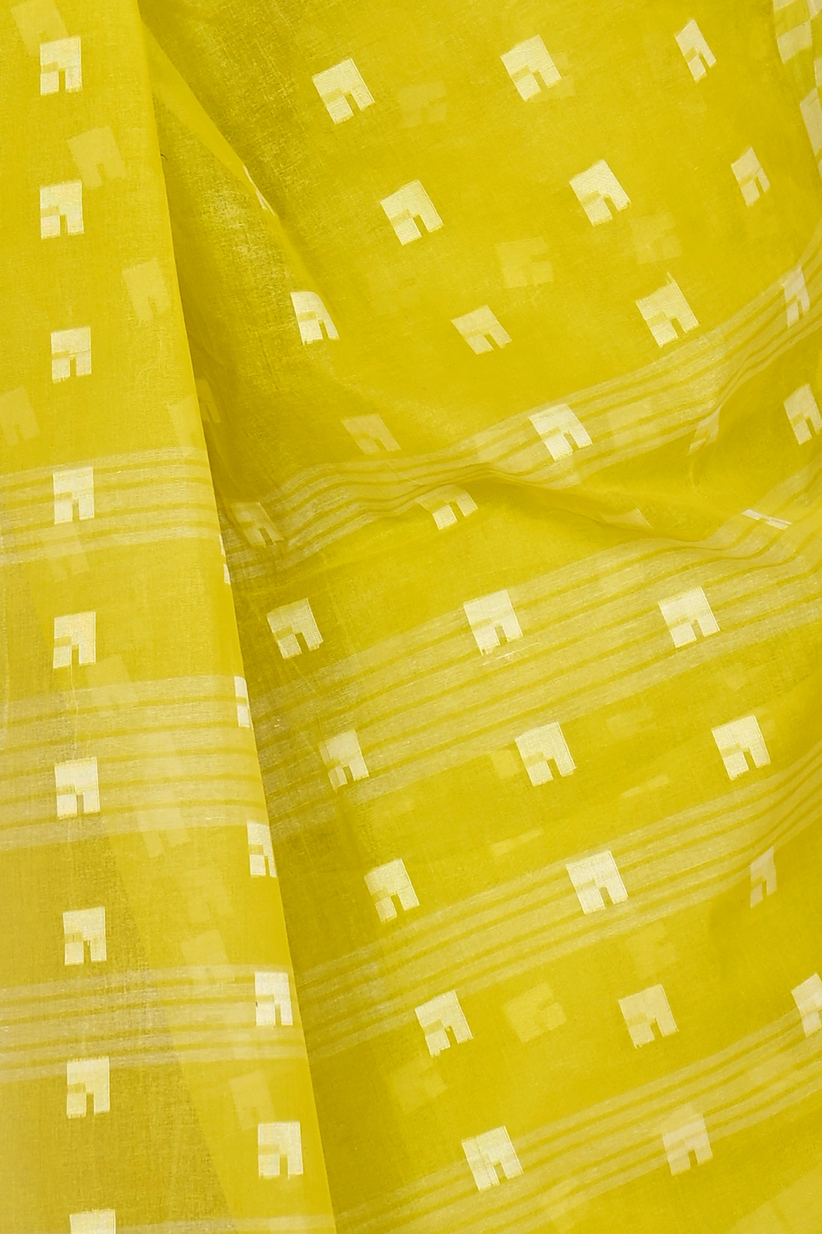 Light Green Pure Cotton Aptuk Tant Saree (1648)