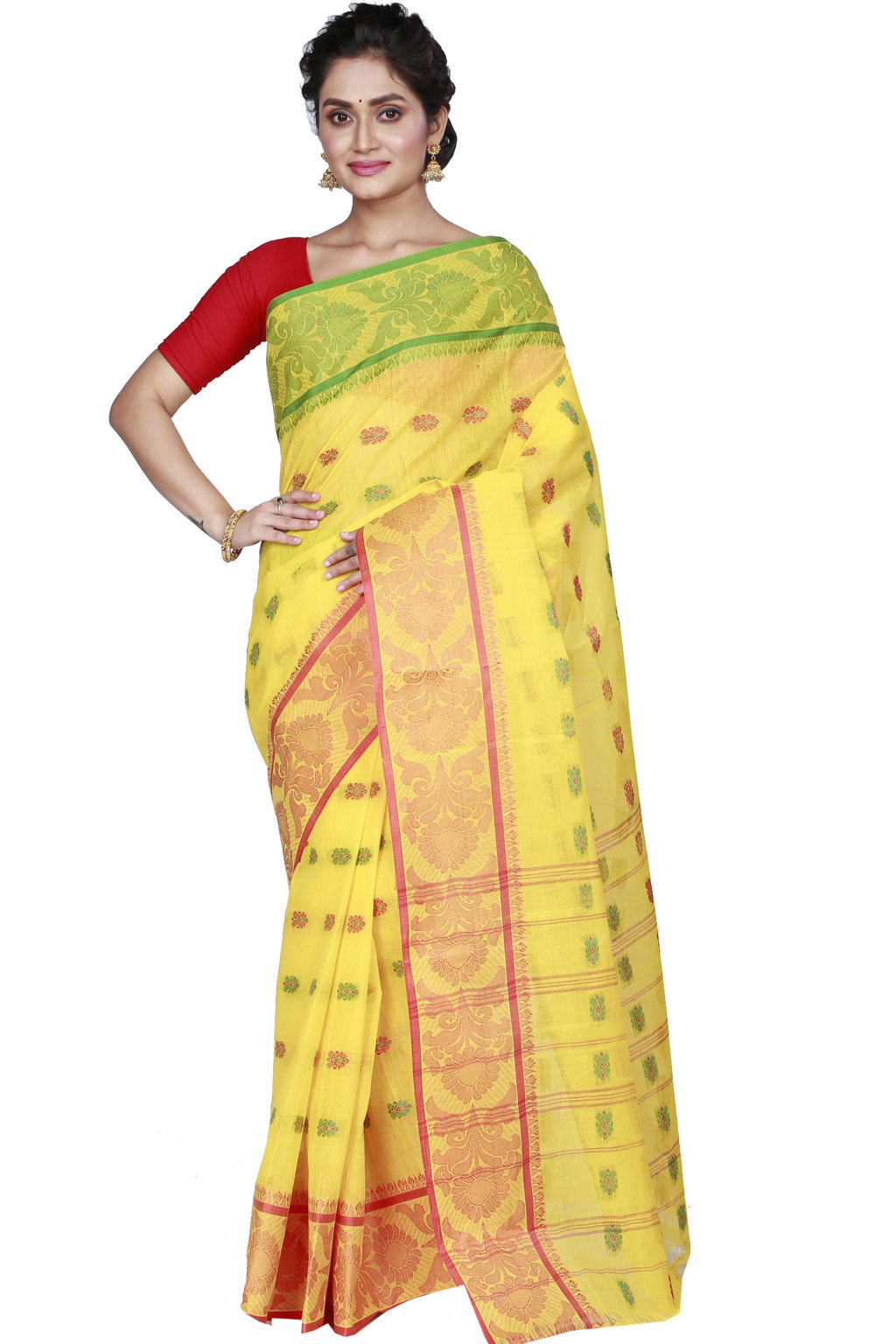 Yellow Pure Cotton Akriti Tant Saree (166)