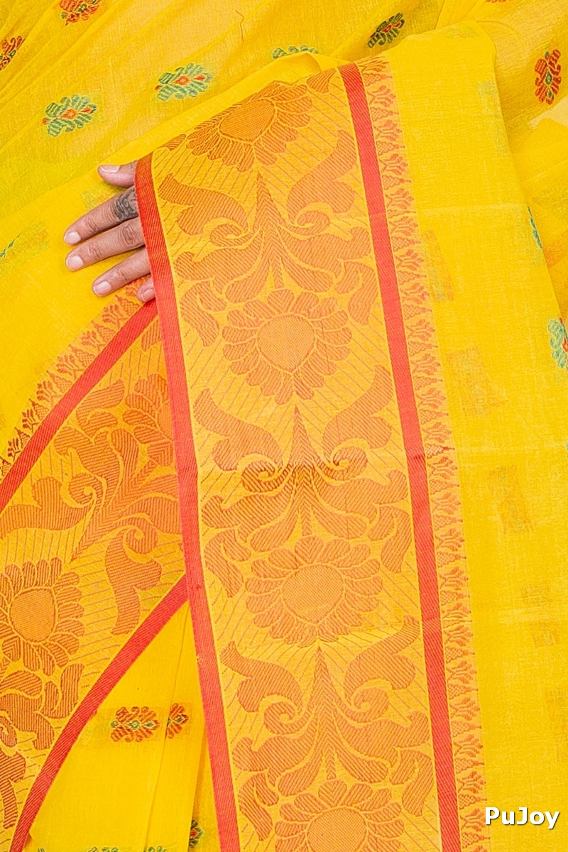 Yellow Pure Cotton Akriti Tant Saree (166)