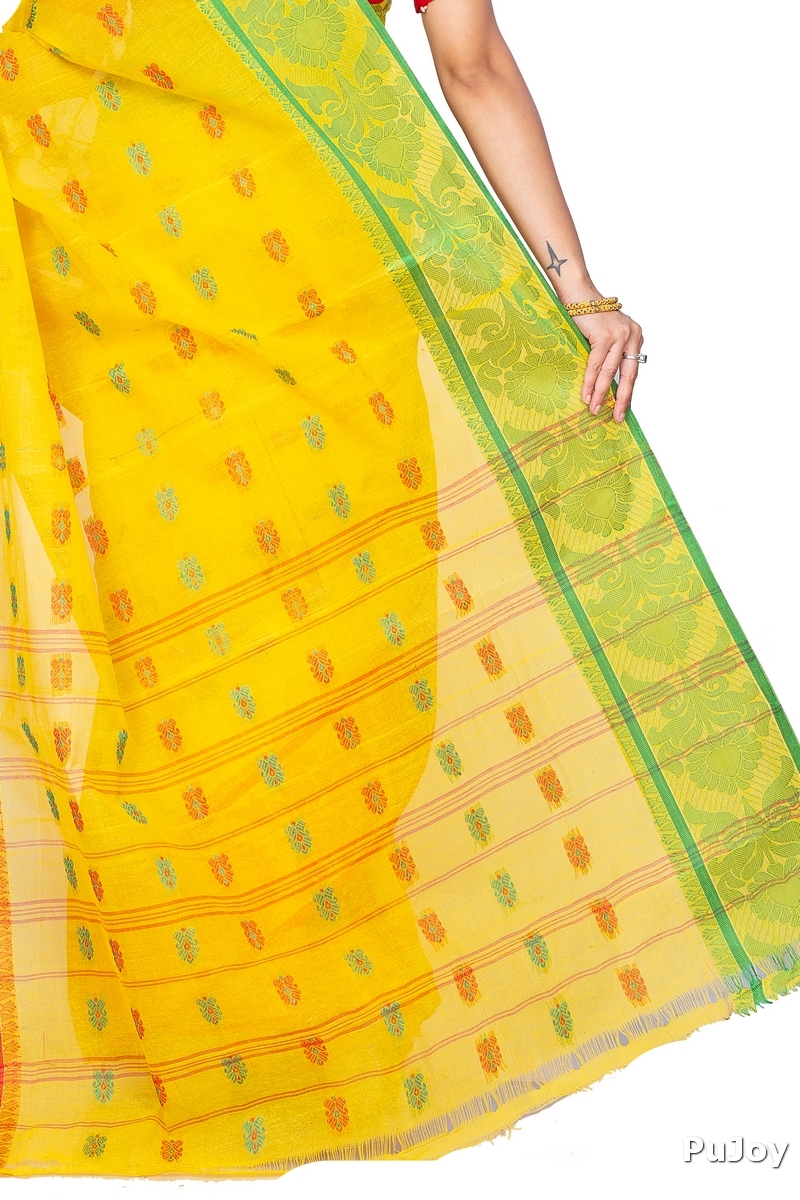 Yellow Pure Cotton Akriti Tant Saree (166)