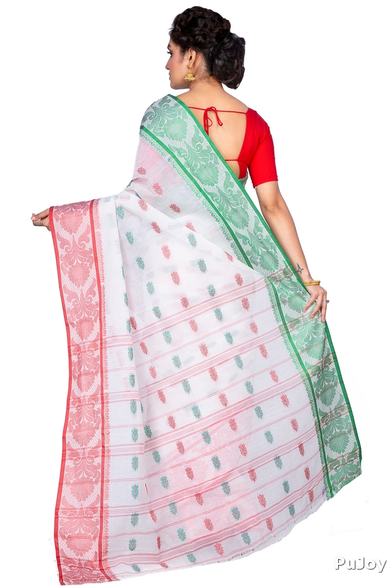 White Pure Cotton Akriti Tant Saree (167)
