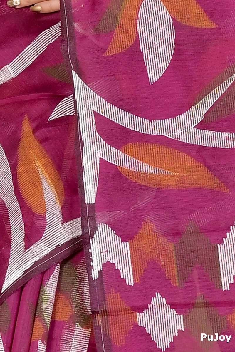 Purple Cotton Naren Hand Loom Saree (1671)
