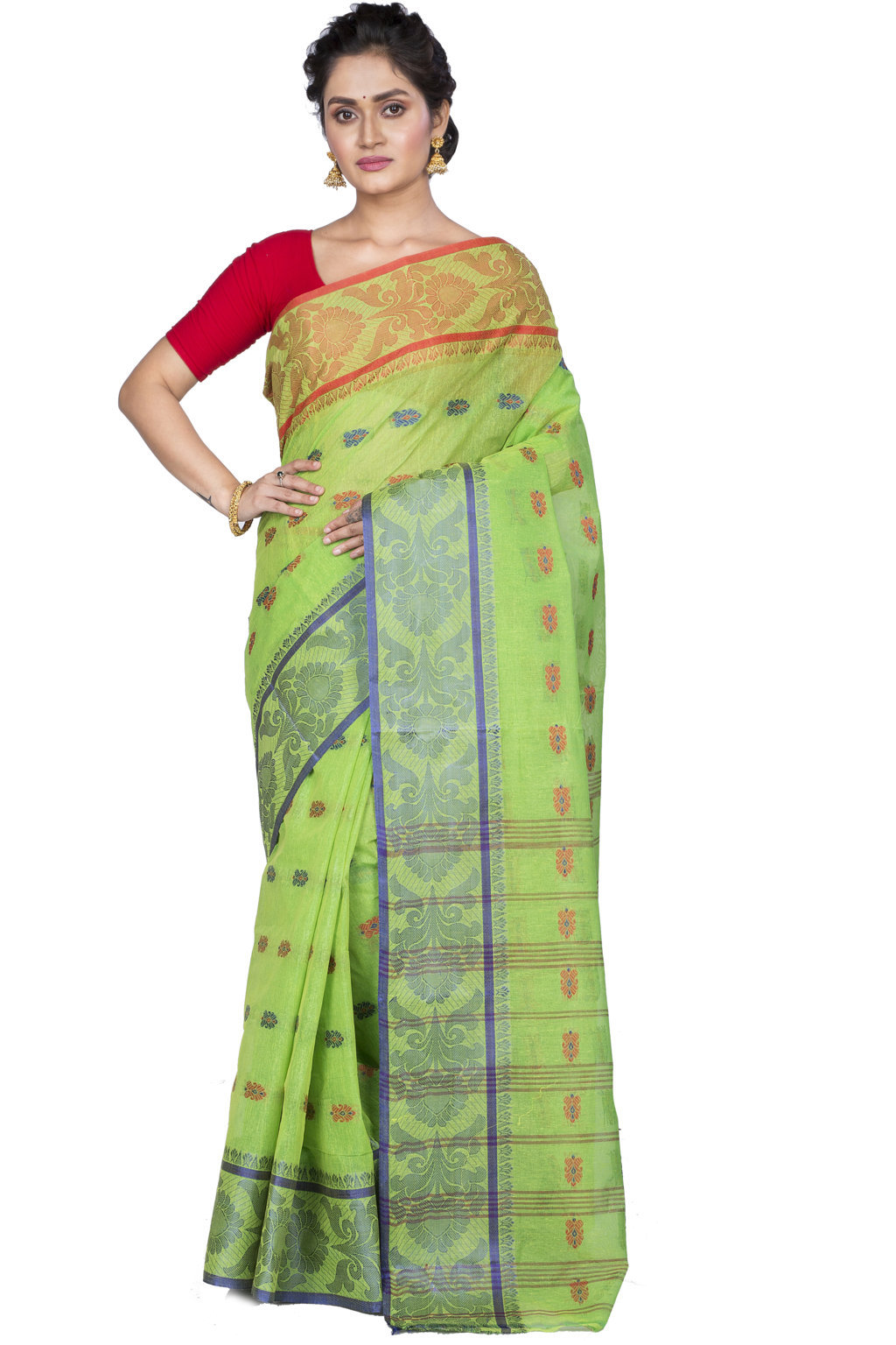 Green Pure Cotton Akriti Tant Saree (168)