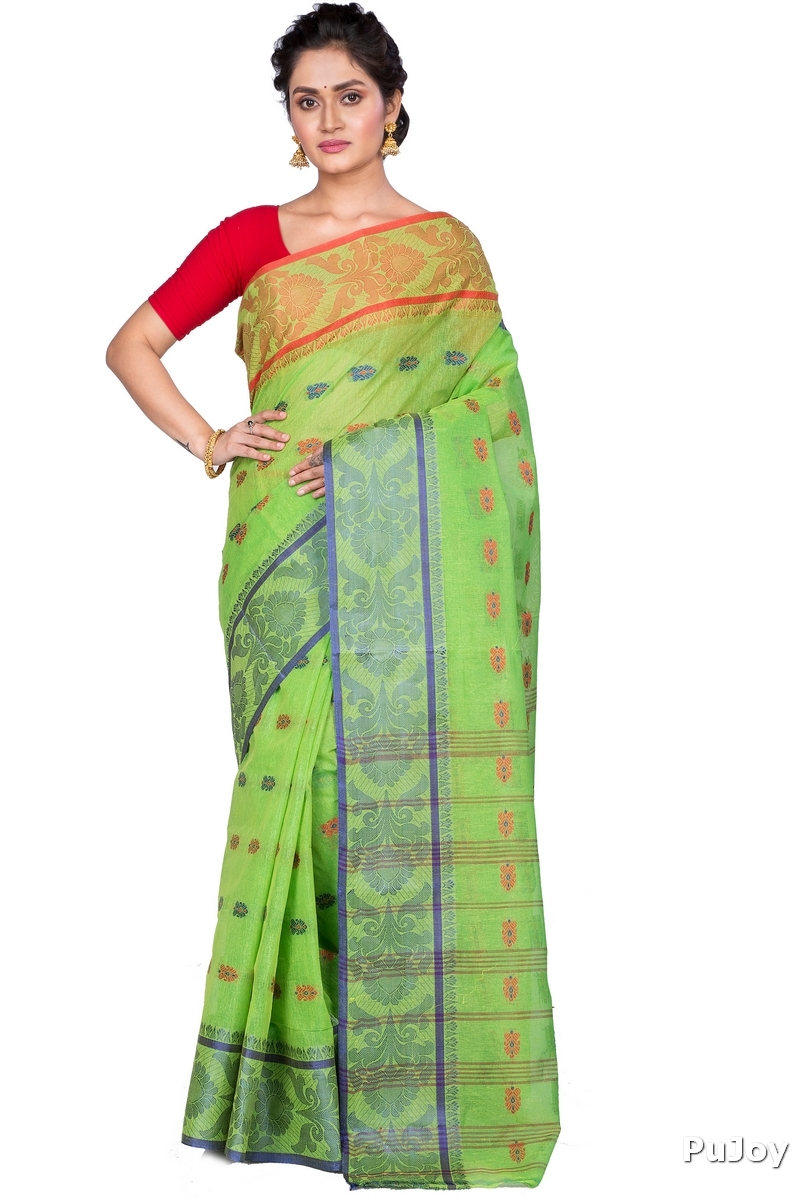 Green Pure Cotton Akriti Tant Saree (168)