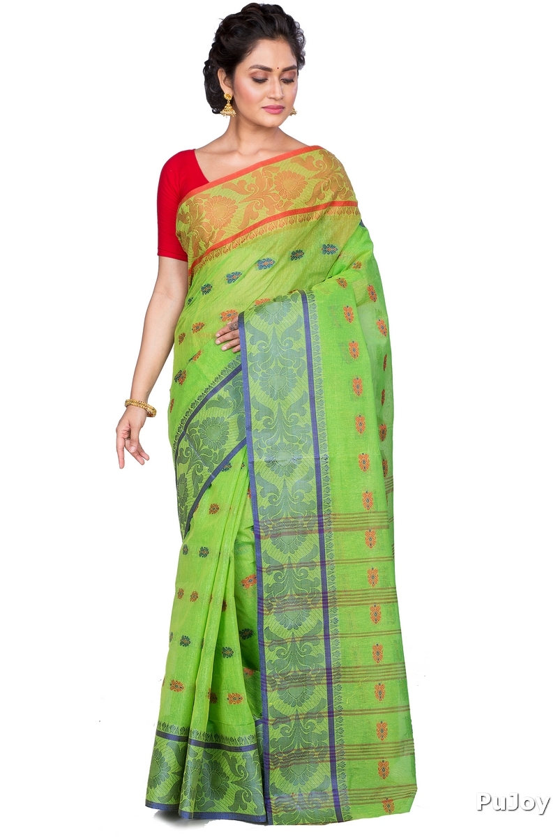 Green Pure Cotton Akriti Tant Saree (168)